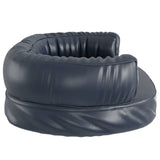 Ergonomic Foam Dog Bed Dark Blue 60x42 cm Faux Leather 171313