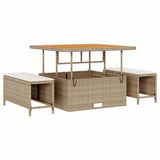 Garden Dining Set Beige Poly Rattan 42007908