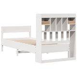 Bookcase Bed without Mattress White 90x200 cm Solid Wood Pine 3323036