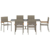 Garden Dining Set 7 pcs Grey Poly Rattan 3365425
