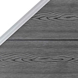 WPC Fence Set 9 Square 1 Slanted 1657x186 cm Grey 3053241
