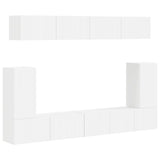 TV Cabinet Set Wall-mounted 5 pcs White Engineered Wood 3409087
