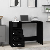 Desk with Drawers Black 102x50x76 cm Engineered Wood 823033