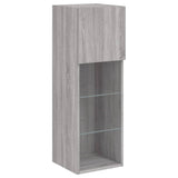 TV Cabinets with LED Lights 2 pcs Grey Sonoma 30.5x30x90 cm 837012
