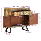 Drawer Cabinet Multicolour 70x35x70 cm Solid Wood Reclaimed 358186