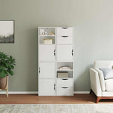 Side Cabinets 4 pcs "ODDA" White 40x24x79 cm Solid Wood Pine 3365349