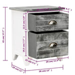 ZNTS Nightstand 2 pcs with 2 Drawers Grey and White 242041