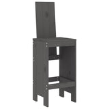 Garden Bar Set Grey Solid Pine Wood 7 Piece Footrest 3157783