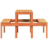 Picnic Table Wax Brown 110x134x75 cm Solid Wood Pine 844647