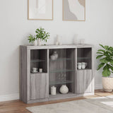 Sideboards with LED Lights 3 pcs Grey Sonoma Engineered Wood 3209133