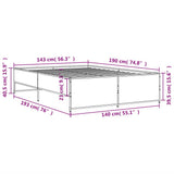 Bed Frame without Mattress Grey Sonoma 140x190 cm 3279900