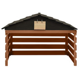Robotic Lawn Mower Garage Black and Brown 78x74x54 cm Firwood 315301