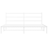 Metal Bed Frame without Mattress with Headboard White 183x213cm 355419