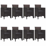 Garden Dining Set 9 pcs Brown Polypropylene 3378580