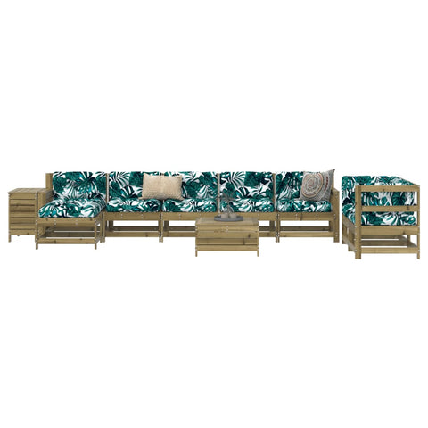 ZNTS 10 Piece Garden Sofa Set Impregnated Wood Pine 3250643