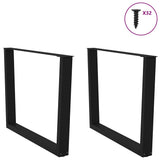 Dining Table Legs V-Shape 2 pcs Black 100x cm Steel 4012656