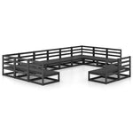 12 Piece Garden Lounge Set Solid Pinewood 3076183