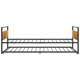 Pull-out Bed Frame without Mattress Black Metal 90x200 cm 324748