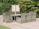 9 Piece Garden Dining Set Grey Poly Rattan&Solid Wood Acacia 3157632