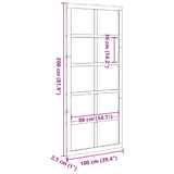 Barn Door Wax brown 100 x 2.5 x 208 cm Solid Pine Wood 42047145