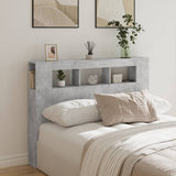 LED Headboard Concrete Grey 140x18.5x103.5 cm Engineered Wood 837347