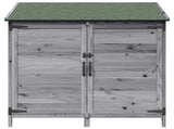 Garden Shed with Roof Grey 106.5 x 56 x 113.5 cm Solid Fir Wood 42033442