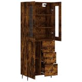 Highboard Smoked Oak 69,5x34x180 cm Engineered Wood 3198486