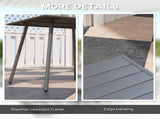 Square Garden Table with Slat Top, Steel Frame, Outdoor Table for 4 Person, 80 x 80 x 74 cm, Grey T3398P327969