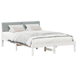 Bed frame White and light grey 135 x 190 cm Solid pine wood 878553