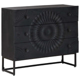 Drawer Cabinet with Drawer Black 75 x 30 x 65 cm 42020084