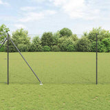 Welded Wire Fence with Spikes 25 x 1.5 m PVC-coated Steel Grey 3352213