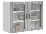 Wall Glass Cabinet LUCCA Grey Sonoma 80 x 31 x 80 cm 885071