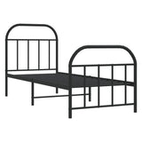 Bed Frame Black Powder-coated Steel Small Single Bed Frame 353643