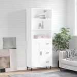 Highboard White 69.5x34x180 cm Engineered Wood 3190037