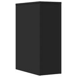 Narrow Bathroom Cupboard with Wheels Black Engineered Wood 855278