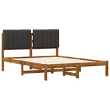 Bed Frame with Upholstered Headboard Natural and Dark Grey 904169