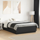 Bed Frame with LED without Mattress Black 120x190 cm Small Double 3209654