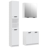 ZNTS 3 Piece Bathroom Cabinet Set White Engineered Wood 3115876