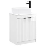 Bathroom Furniture Set High Gloss White Engineered Wood 3404226