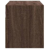 TV Wall Cabinet with LED Lights Brown Oak 80x31x35 cm 852263