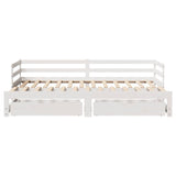 Daybed with Trundle and Drawers without Mattress White 80x200 cm 3302149