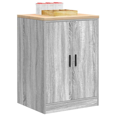 ZNTS Garage Storage Cabinet Grey Sonoma 60x51x85 cm Solid Wood Pine 860576