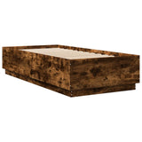 Bed Frame with LED without Mattress Smoked Oak 90x200 cm 3209636