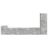 TV Cabinet Set Wall-mounted 3 pcs Concrete Grey Engineered Wood 3409018