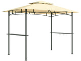 8' x 5' Grill Gazebo, Double Tiered BBQ Gazebo Shelter Canopy with LED Lights, 2 Side Shelves, T3398P320142