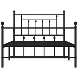 Metal Bed Frame without Mattress with Footboard Black 107x203cm 353551