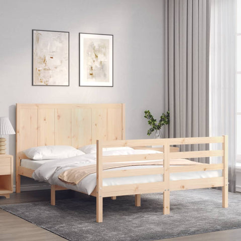 ZNTS Bed Frame without Mattress 120x200 cm Solid Wood 3194501