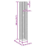 Gabion Raised Beds 4 pcs 30x30x50/100/150/200 cm Iron 151252