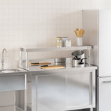 Work Table Overshelf 110x30x35 cm Stainless Steel 376448