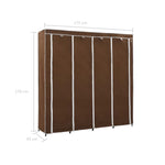 Wardrobe with 4 Compartments Brown 175x45x170 cm 282446